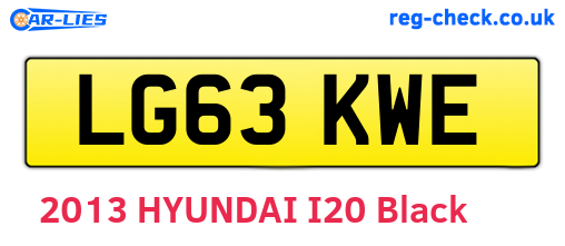 LG63KWE are the vehicle registration plates.