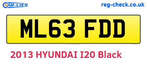 ML63FDD are the vehicle registration plates.