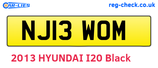 NJ13WOM are the vehicle registration plates.