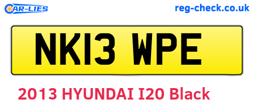 NK13WPE are the vehicle registration plates.