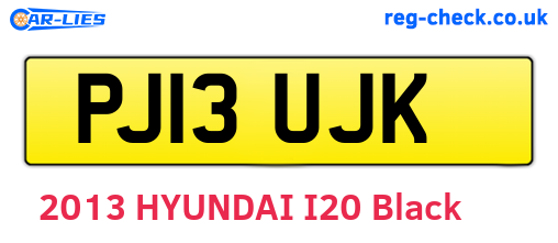 PJ13UJK are the vehicle registration plates.