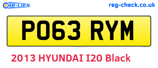 PO63RYM are the vehicle registration plates.