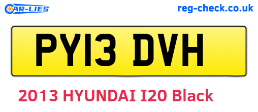 PY13DVH are the vehicle registration plates.