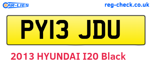 PY13JDU are the vehicle registration plates.