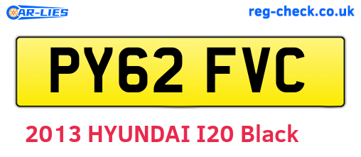 PY62FVC are the vehicle registration plates.