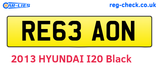 RE63AON are the vehicle registration plates.