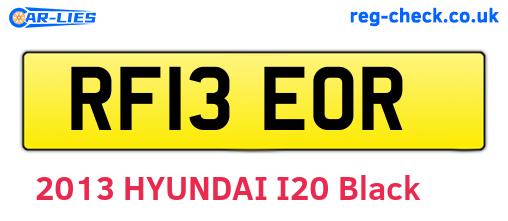 RF13EOR are the vehicle registration plates.
