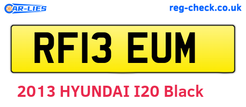 RF13EUM are the vehicle registration plates.