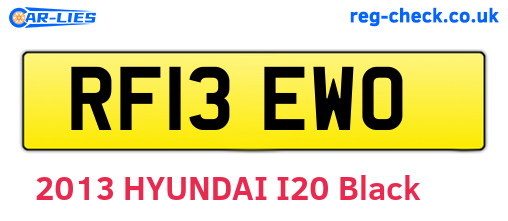 RF13EWO are the vehicle registration plates.