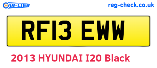 RF13EWW are the vehicle registration plates.