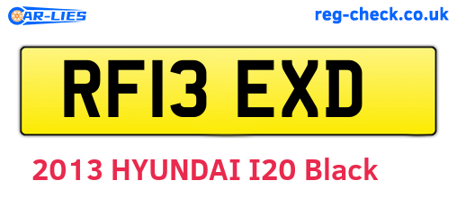 RF13EXD are the vehicle registration plates.