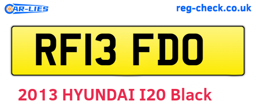 RF13FDO are the vehicle registration plates.