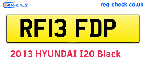 RF13FDP are the vehicle registration plates.