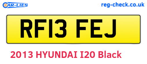 RF13FEJ are the vehicle registration plates.