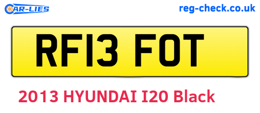 RF13FOT are the vehicle registration plates.