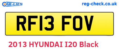 RF13FOV are the vehicle registration plates.