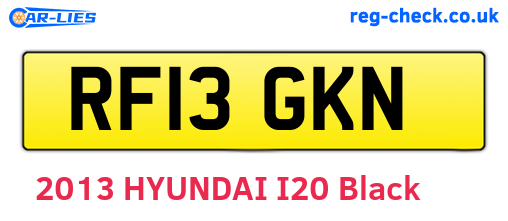 RF13GKN are the vehicle registration plates.