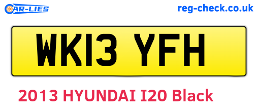 WK13YFH are the vehicle registration plates.