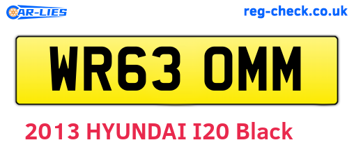 WR63OMM are the vehicle registration plates.