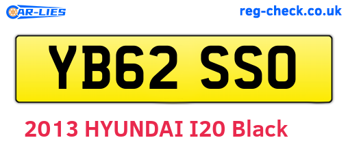YB62SSO are the vehicle registration plates.