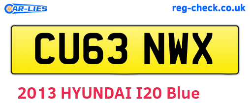 CU63NWX are the vehicle registration plates.