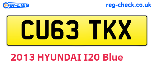 CU63TKX are the vehicle registration plates.