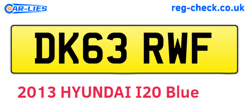 DK63RWF are the vehicle registration plates.