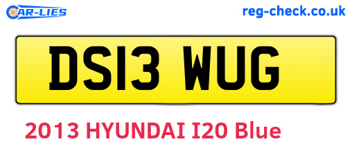 DS13WUG are the vehicle registration plates.