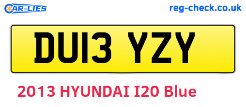DU13YZY are the vehicle registration plates.