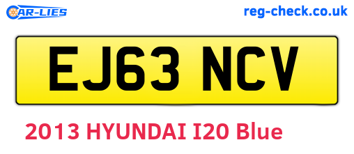 EJ63NCV are the vehicle registration plates.