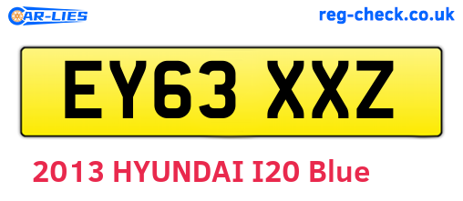 EY63XXZ are the vehicle registration plates.