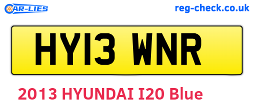 HY13WNR are the vehicle registration plates.