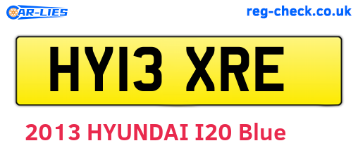 HY13XRE are the vehicle registration plates.