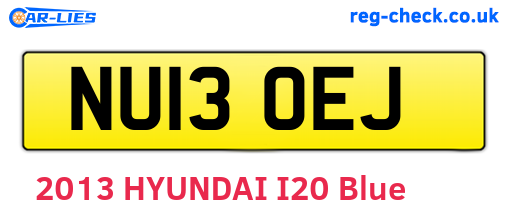 NU13OEJ are the vehicle registration plates.
