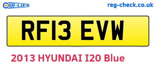 RF13EVW are the vehicle registration plates.