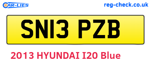 SN13PZB are the vehicle registration plates.