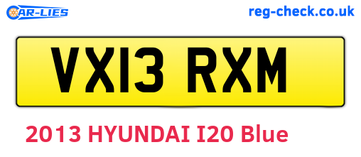 VX13RXM are the vehicle registration plates.