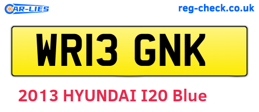 WR13GNK are the vehicle registration plates.