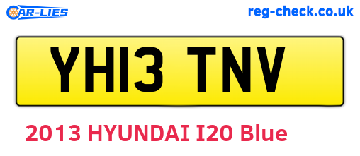 YH13TNV are the vehicle registration plates.
