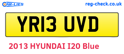 YR13UVD are the vehicle registration plates.