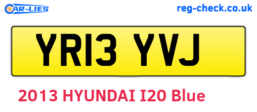 YR13YVJ are the vehicle registration plates.