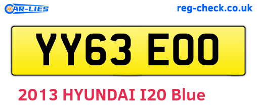 YY63EOO are the vehicle registration plates.