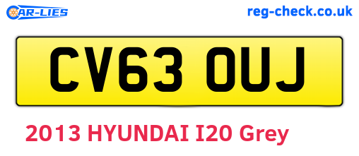 CV63OUJ are the vehicle registration plates.