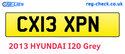 CX13XPN are the vehicle registration plates.