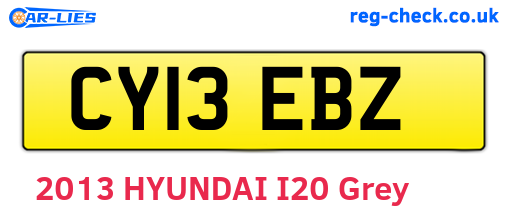 CY13EBZ are the vehicle registration plates.
