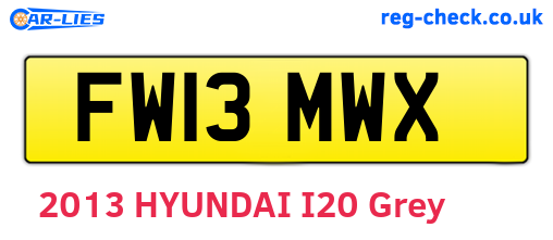 FW13MWX are the vehicle registration plates.