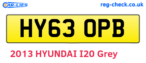 HY63OPB are the vehicle registration plates.