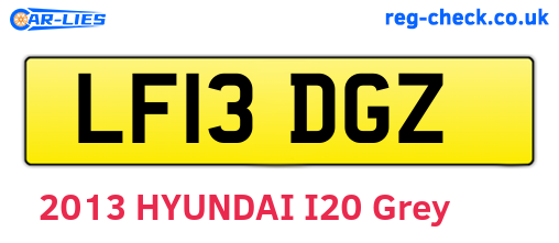LF13DGZ are the vehicle registration plates.