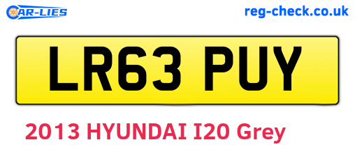 LR63PUY are the vehicle registration plates.