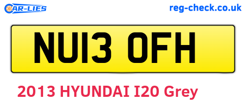 NU13OFH are the vehicle registration plates.